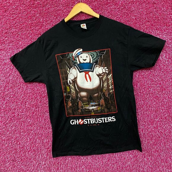 Stay Puft Marshmallow vs Ghostbusters Graphic Design T-Shirt Medium - Picture 1 of 4